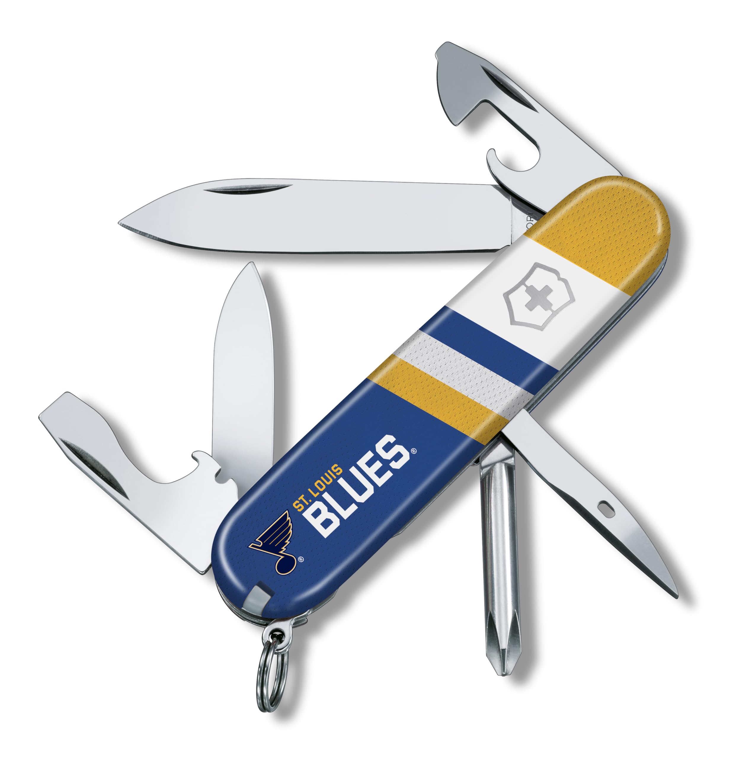 Victorinox Tinker Swiss Army Knife – Compact 12 Function Swiss Made Pocket Knife with Large Blade, Small Blade and Bottle Opener – St. Louis Blues