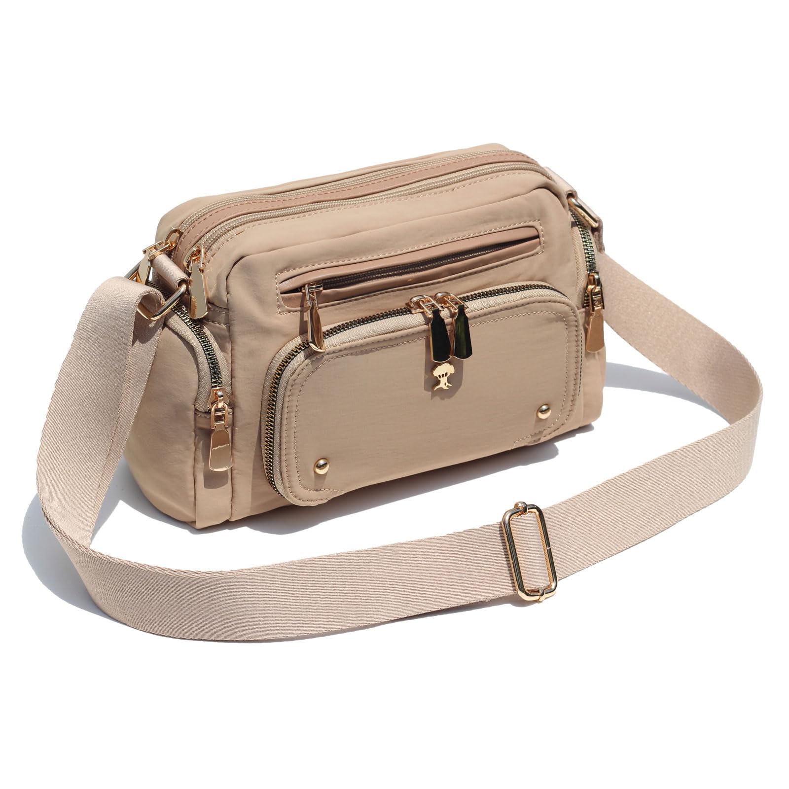 Women Fashion Tote Crossbody Handbags for Women Multi Pockets Shoulder Bag Nylon Travel Purse