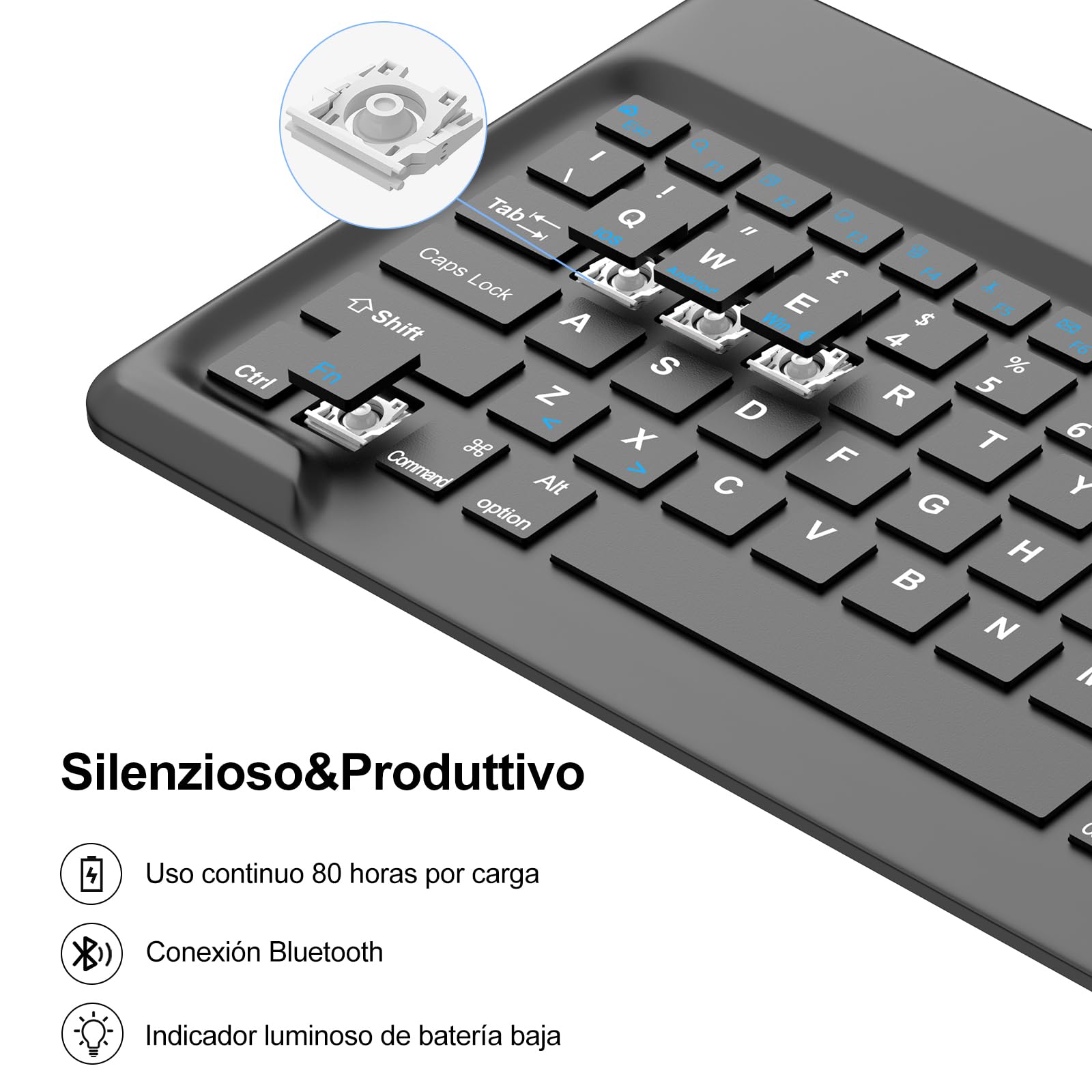 TECURS QWERTZ Layout tedesco Custodia per tastiera per iPad Pro da 13 pollici, 2024 (M4), Magic Keyboard per iPad Pro 13 con trackpad, design magnetico, facile da trasportare, nero