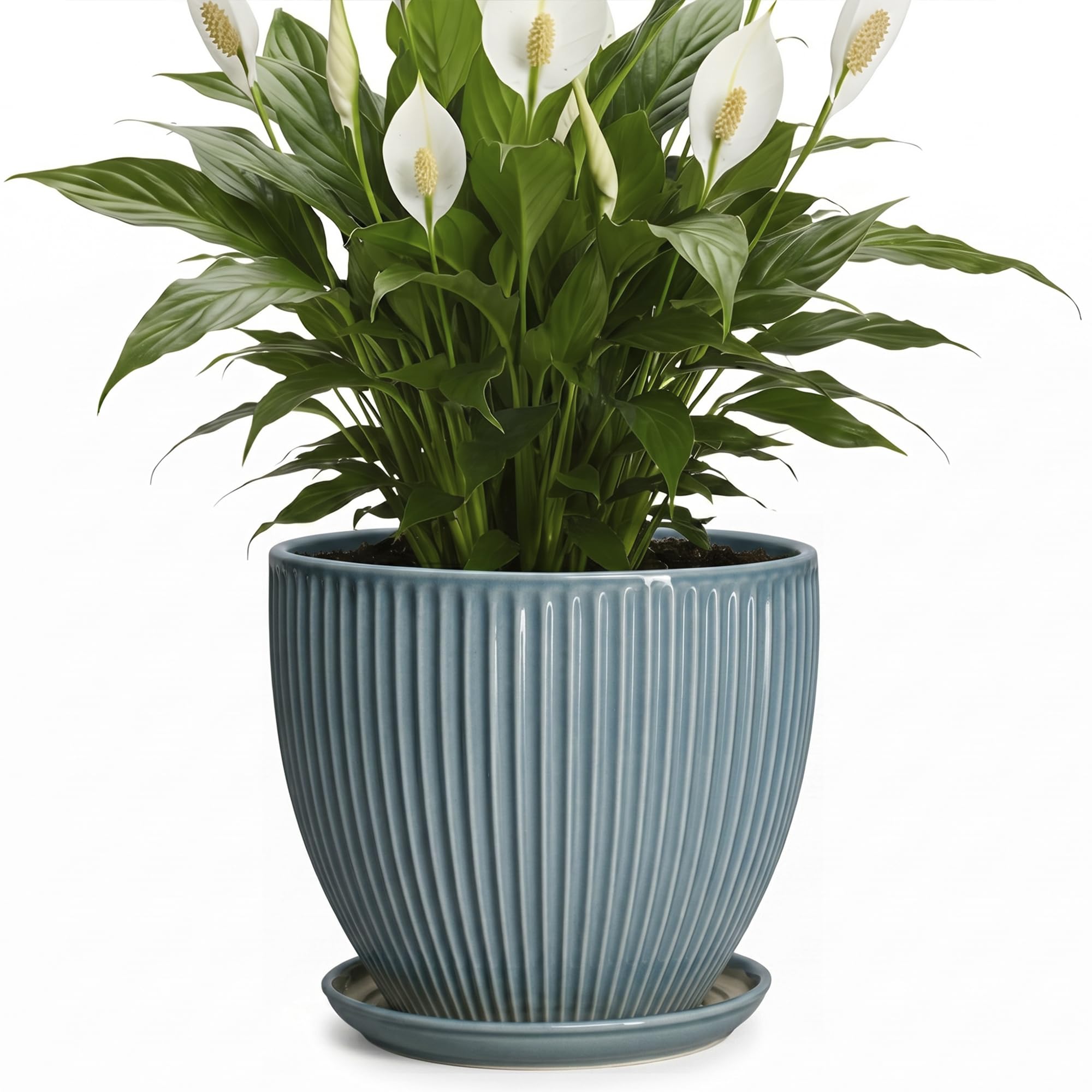 Photo 1 of Wliror Ceramic Planter, 8 Inch Glaze Blue