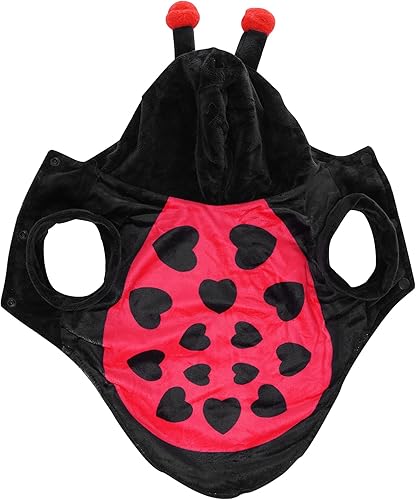 Miniatura 6 de Yoption Disfraz de mariquita para perro, gato, mascota, cachorro, Halloween, Navidad, divertido disfraz de cosplay con capucha (M)