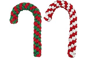 Candy Cane Rope Dog Sock with Toys for Large Dogs