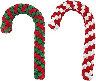 Candy Cane Rope Toy,Puppy Chew Dog Toys Interactive and Cotton Rope Toys and Christmas Decoration, Puppy Pet Play Chew and Training Toy for Medium&Large Dog Pet Teeth Cleaning