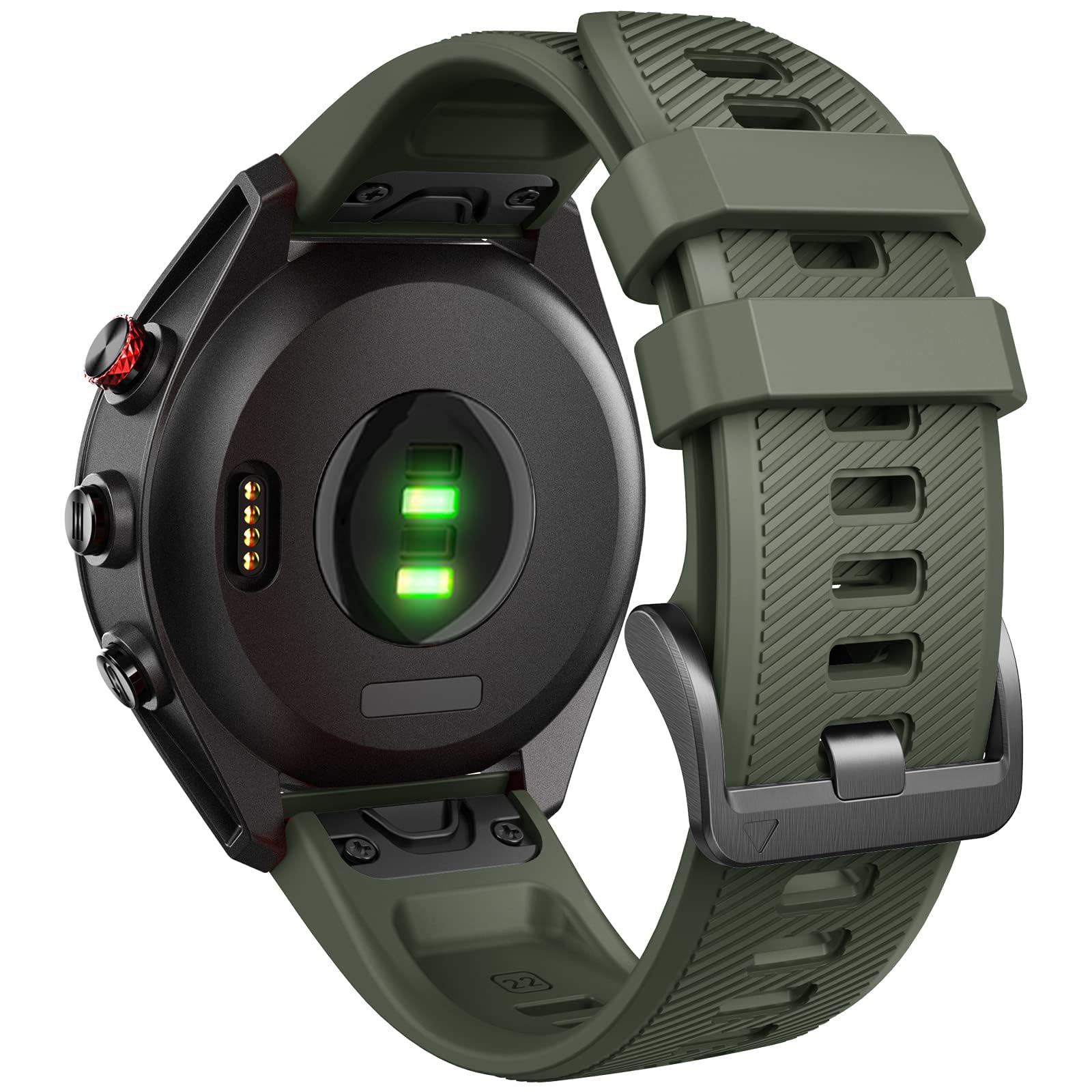 for Garmin S62 Watch Band/Forerunner 945/955/965 Watch Bands 22mm Silicone Band for Fenix 8 47mm/Fenix 7/6/5 Bands Replacement for Fenix 6 pro/7 pro/Epix Gen 2 47mm(Olive Green)