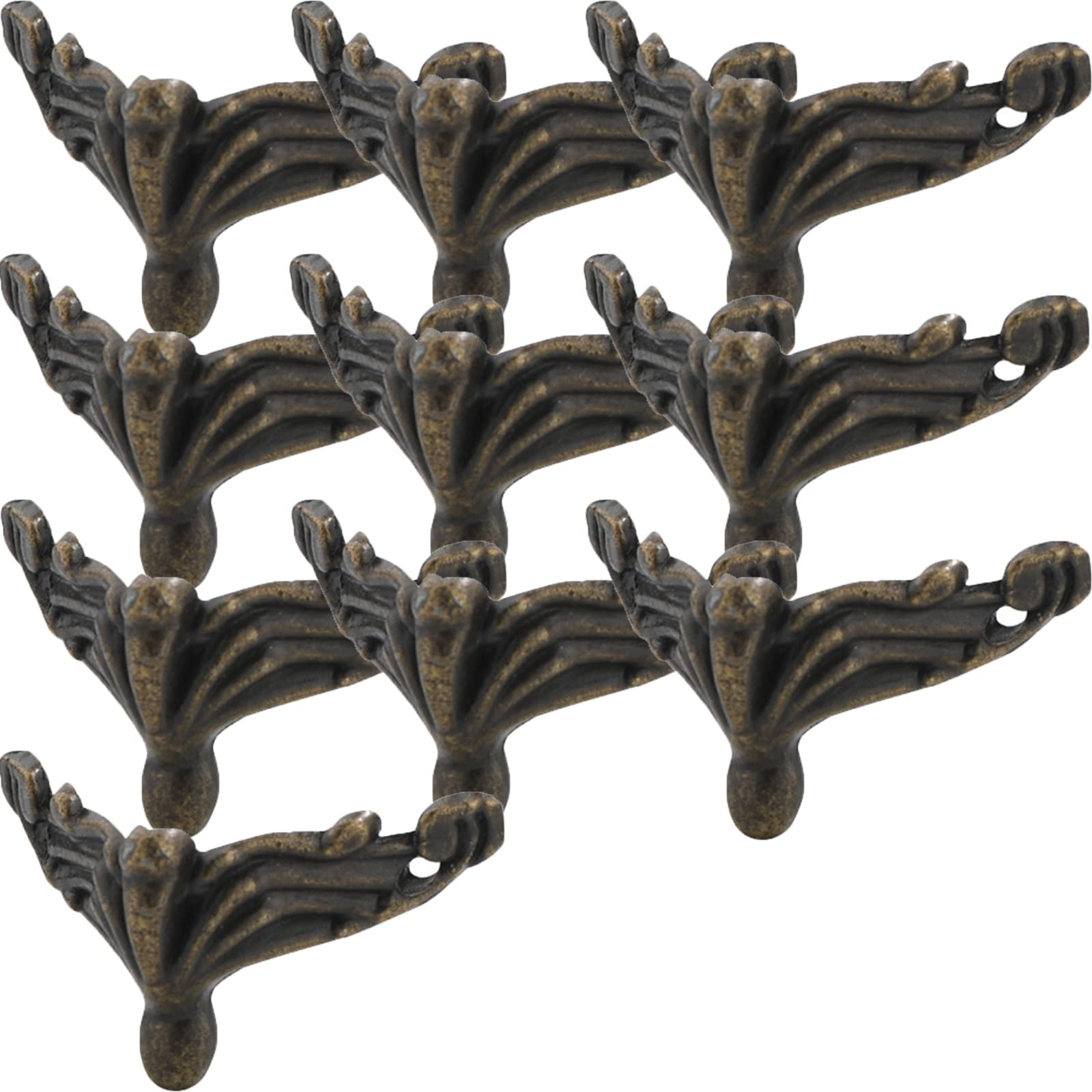 10 PCS Antique Brass Wood Case Storage Box Feet Leg Corner Protector Decorative Furniture Legs for DIY Gift Box Wood Box,311b