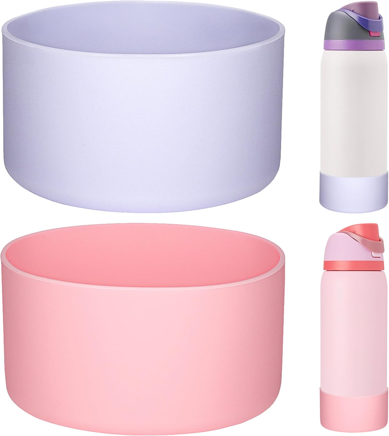 HEYSKAY 2PCS Silicone Boot for Owala Flask Water Bottle Anti-Slip Protective Sleeve for Owala Twist,FreeSip and Flip Stainless Steel Water Bottle BPA-Free Boot Bottom Base