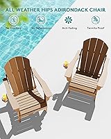 Vista 8 de SERWALL Juego de Sillas Adirondack Plegables de 2 Sillas para Exterior Sillas Adirondack Pintadas Resistente a la Intemperie para Terraza de Patio
