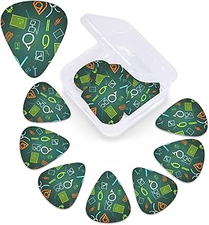 Math question Print Guitar Picks 12 Pack Guitar Plectrums with Storage Box Bass Picks For Acoustic Guitar Bass Electric Ukulele Includes 0.46mm, 0.71mm, 0.96mm