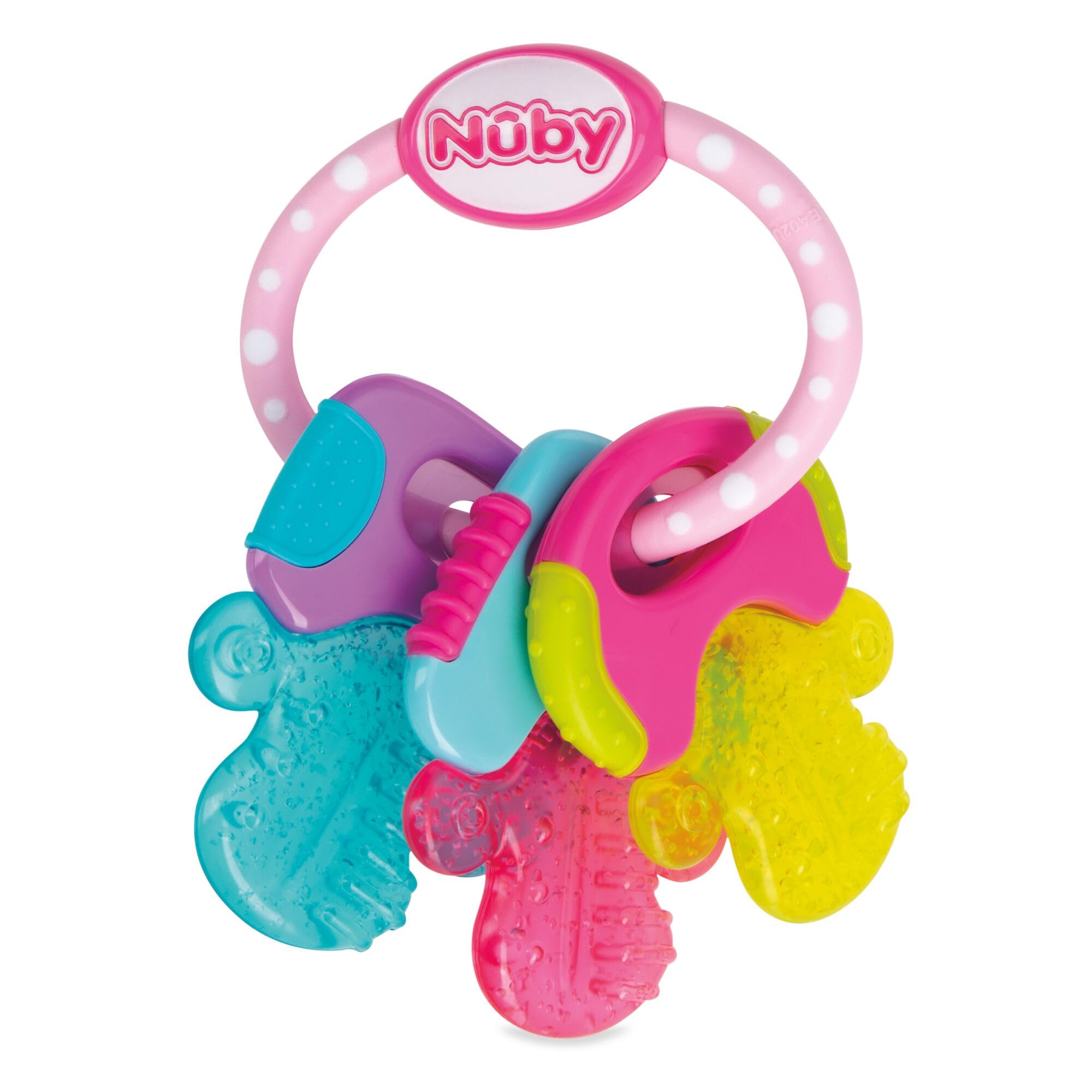 Nuby Beißring für Babys fördert Sehsinn & Motorik, Greifling mit ICE-Gel erreicht auch die Backenzähne, ab 4+ Monate