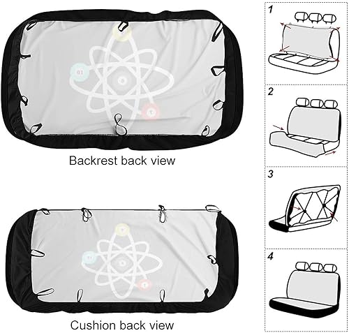 Miniatura 3 de Funny Billiards Science Rear Bench Car Seat Covers Soft Breathable Car Back Seats Protector Fits Most Auto