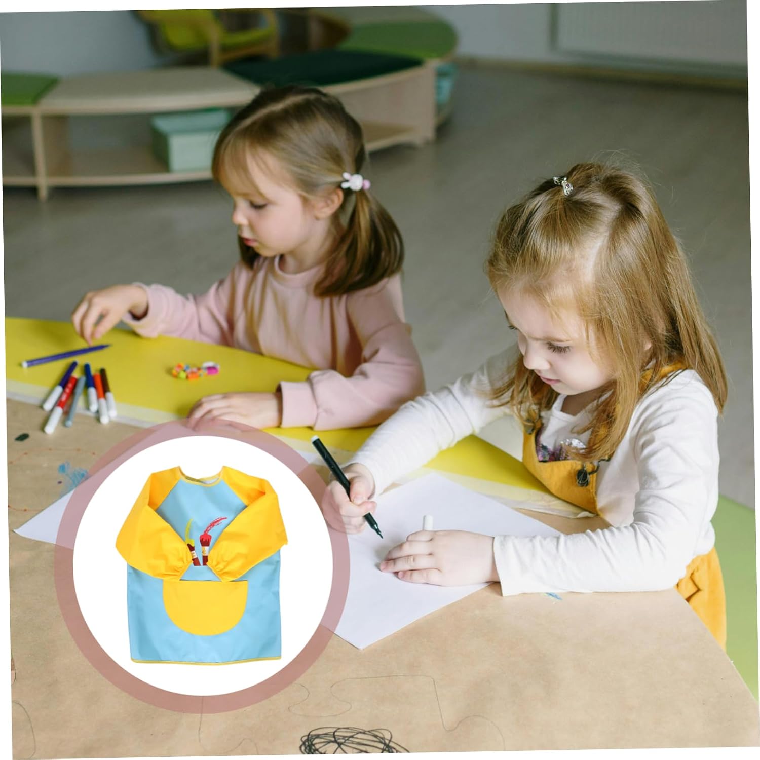 Boy Girl Artist Smocks Boys and Girls Painting Aprons Long Sleeve Easy Wear Adjustable