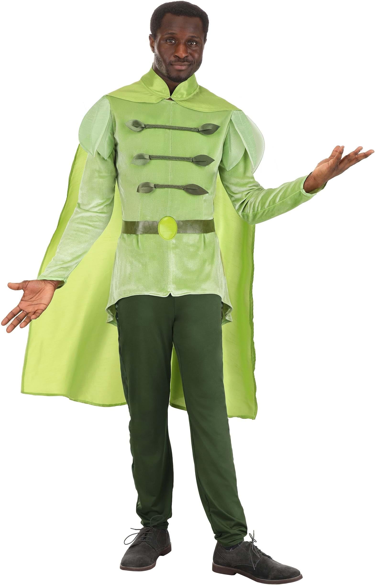 Disney Princess & The Frog Prince Naveen Costume for Men with Tunic, Leggings, Cape & Belt - Officially Licensed