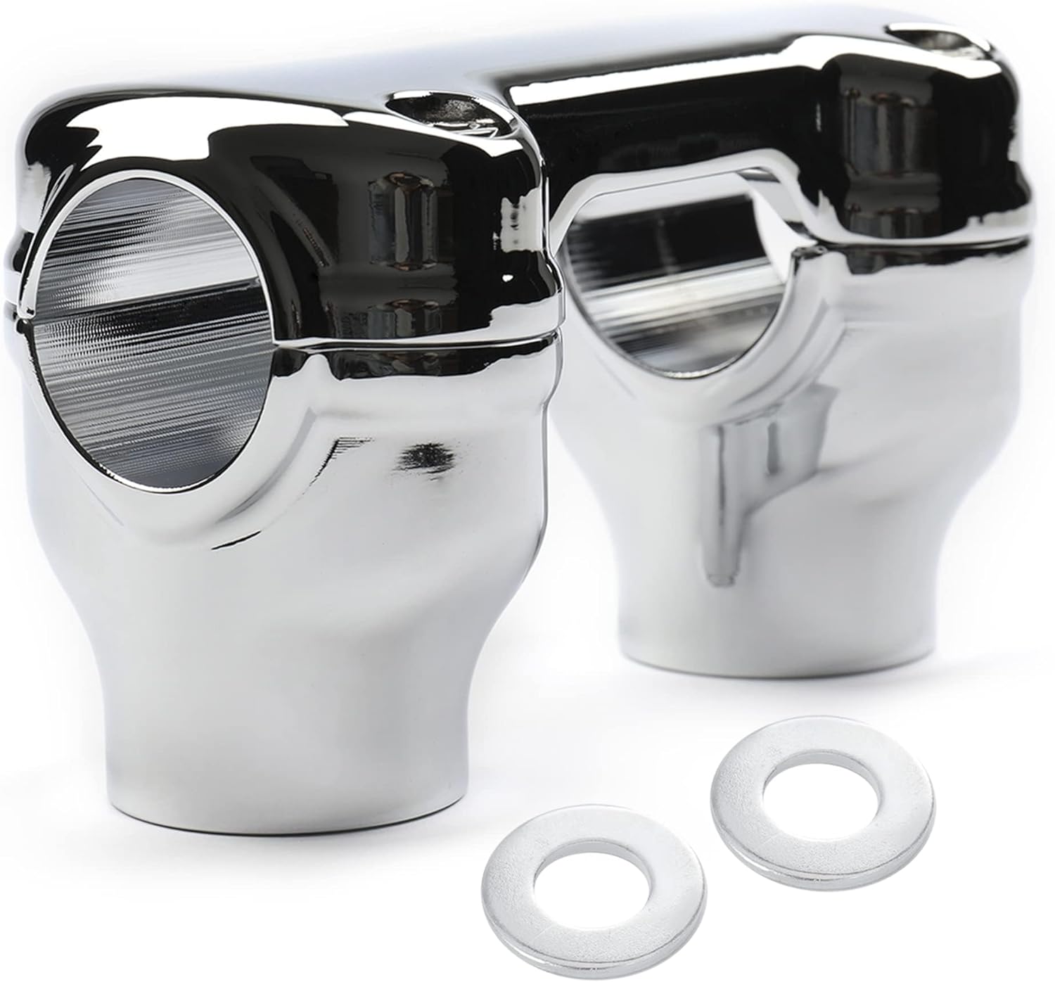 Amazon.com: TIGERSGATE Chrome 2" Tall Riser 1-1/4" Handlebar Clamp ...