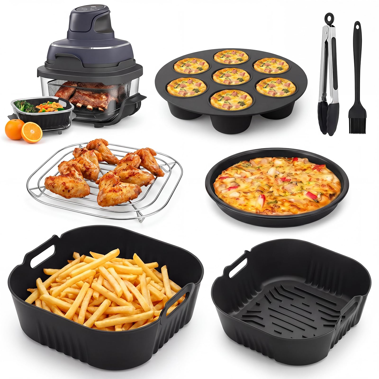 Air Fryer Accessories for Ninja Crispi Air Fryer 4QT&6-Cup Glass Containers