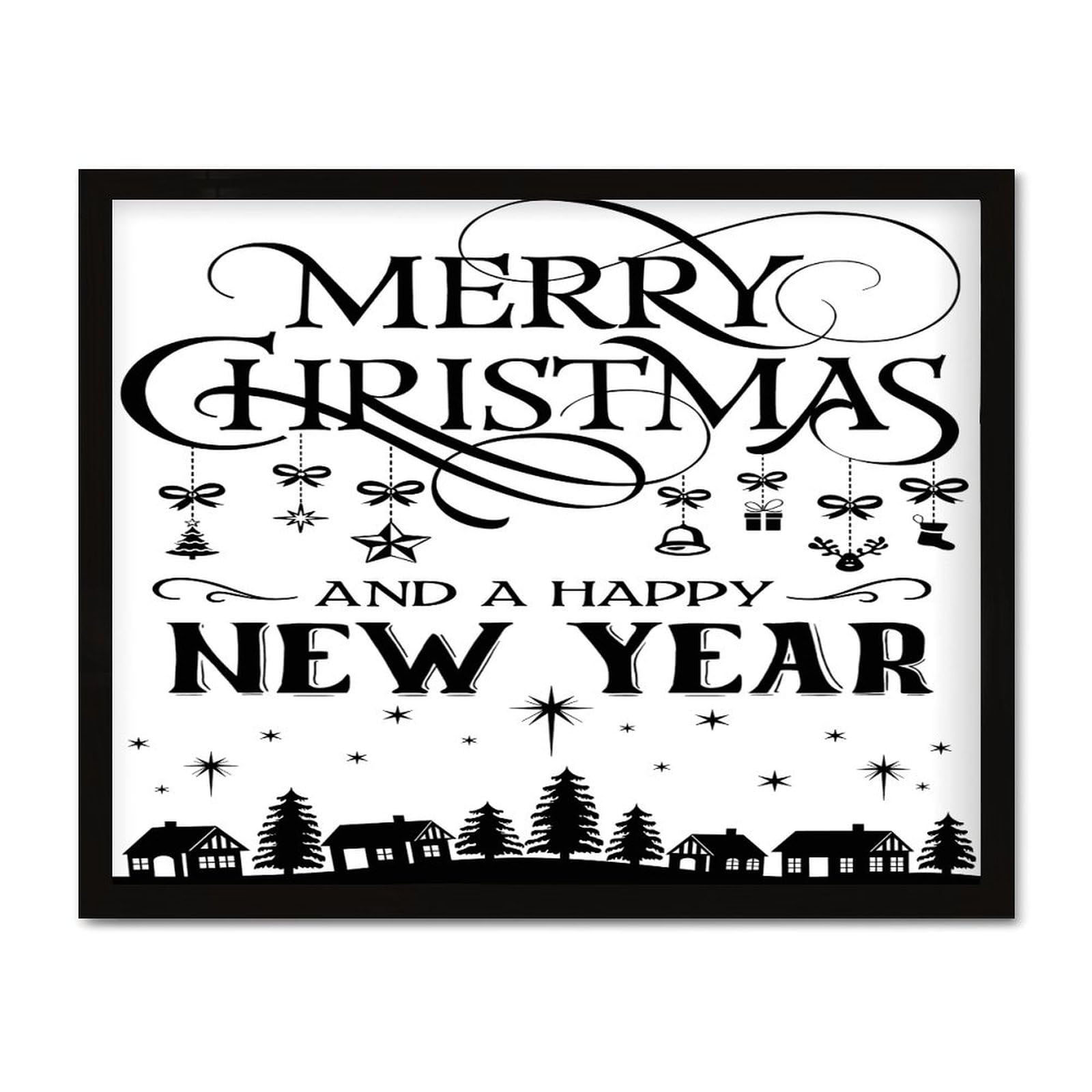 Cadre en bois Merry Christmas pour une deco de Noel authentique de chalet