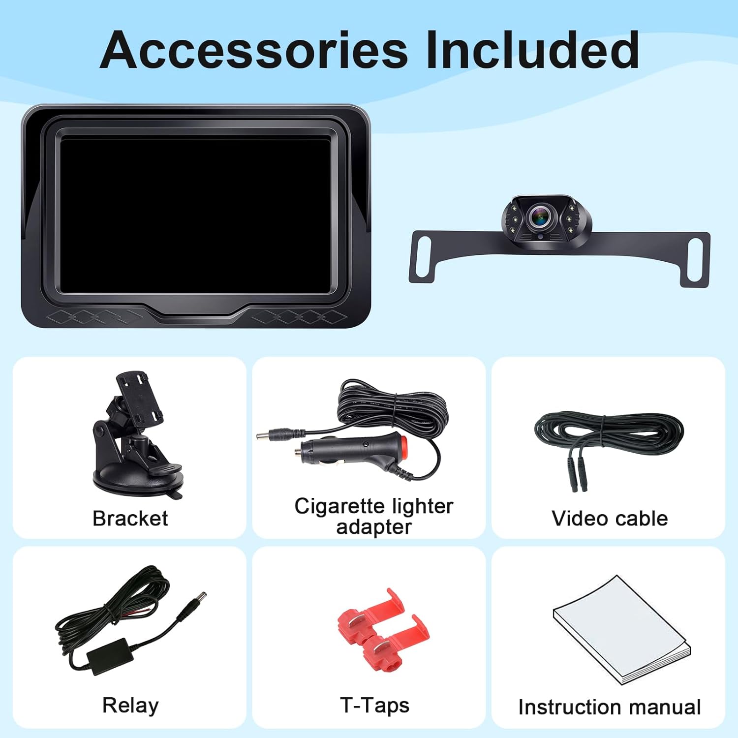 Backup Camera Easy Setup Plug-Play: HD 1080P No-Delay Waterproof - Clear Night Vision Rear View Camera with Monitor for Car Truck SUV - LK3 10 71lWfiEMVML. AC SL1500