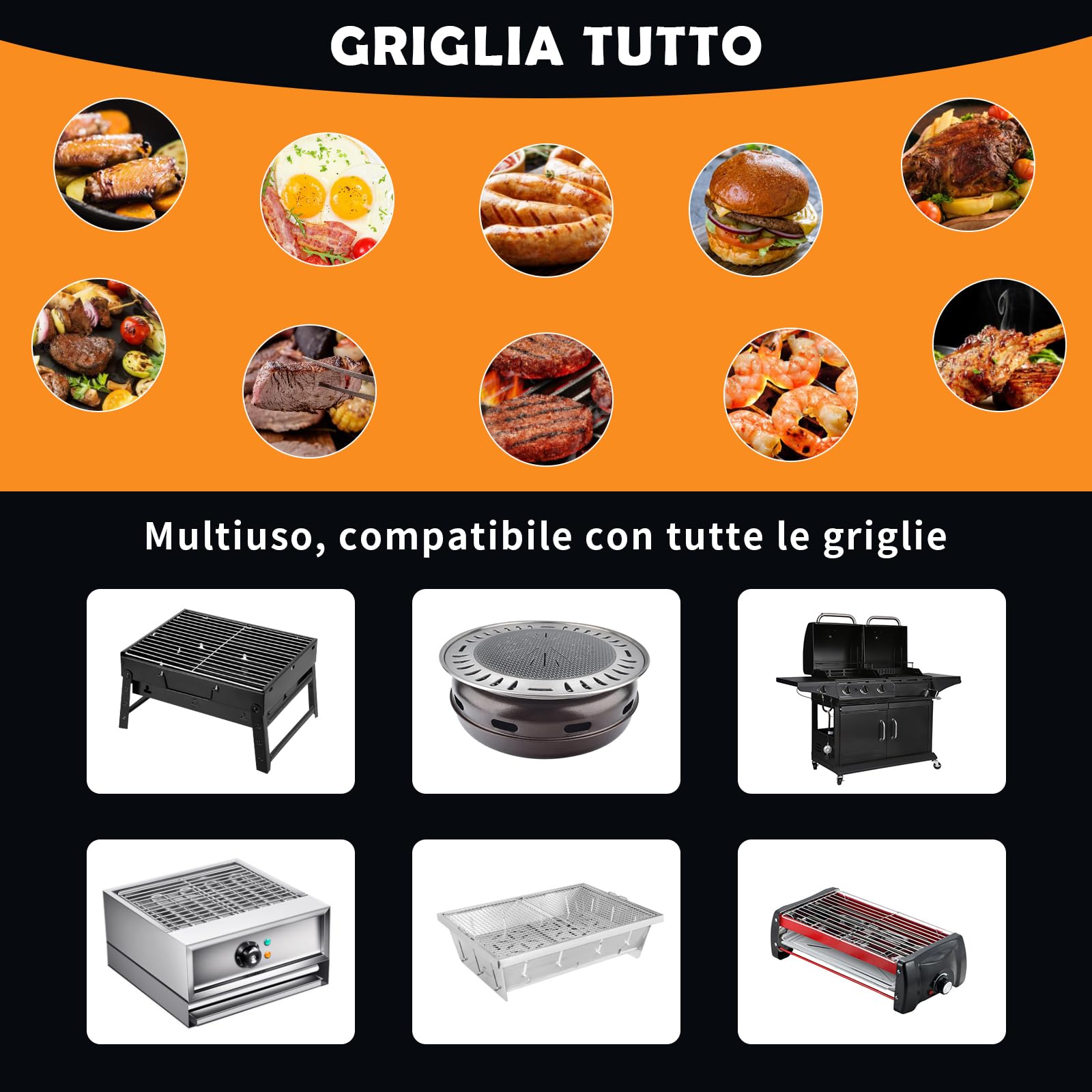 Piastra universale Plancha in acciaio inox, 27 x 20 cm, universale, adatta per barbecue a gas Weber e barbecue a carbonella, rettangolare, massiccia