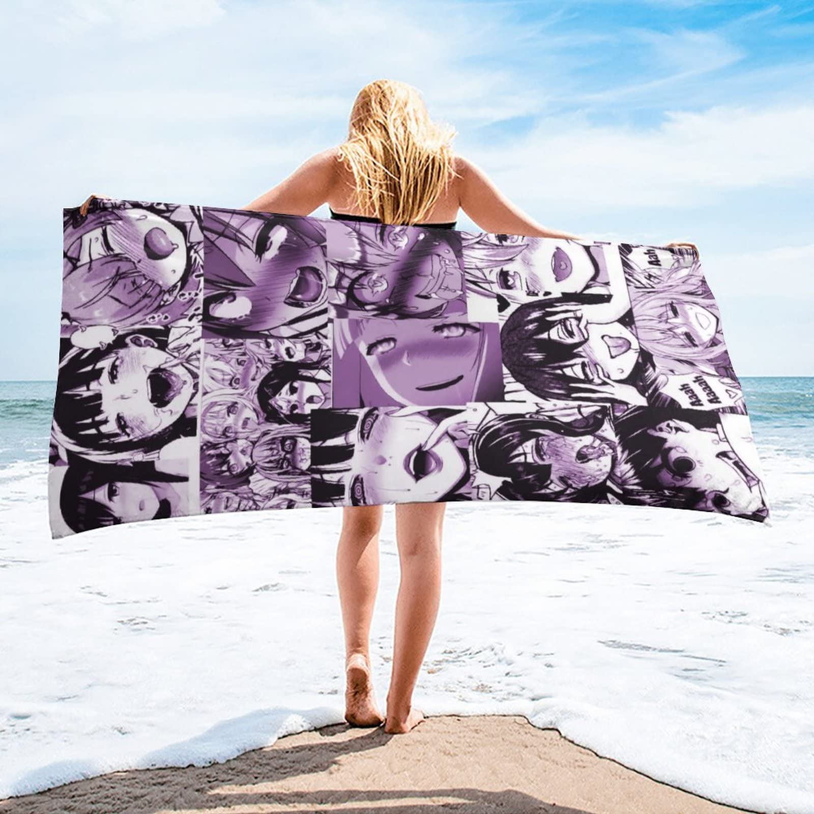 Amazon｜バスタオル アヘ顔 アニメ アニメ風【100%ポリエステル