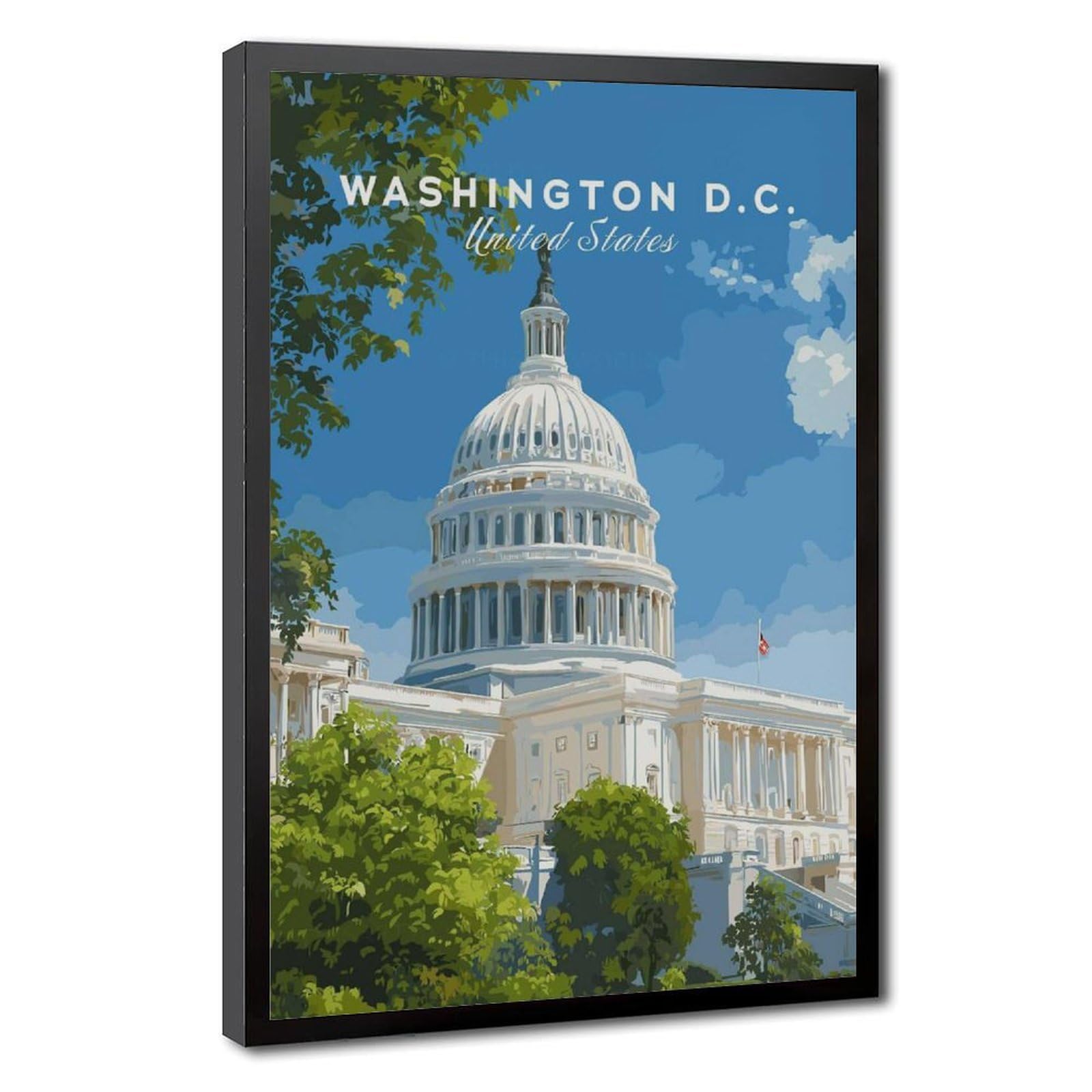 Bareronor Washington D.C. US Capitol Canvas Poster Bedroom Decor Landscape Office Room Decor Gift 20" L X 30" W