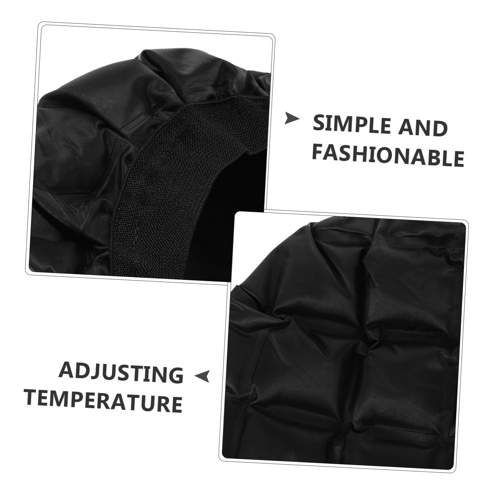 Thermohaube für Haare, Kalt und Warm Nutzbar, Schwarze Haube