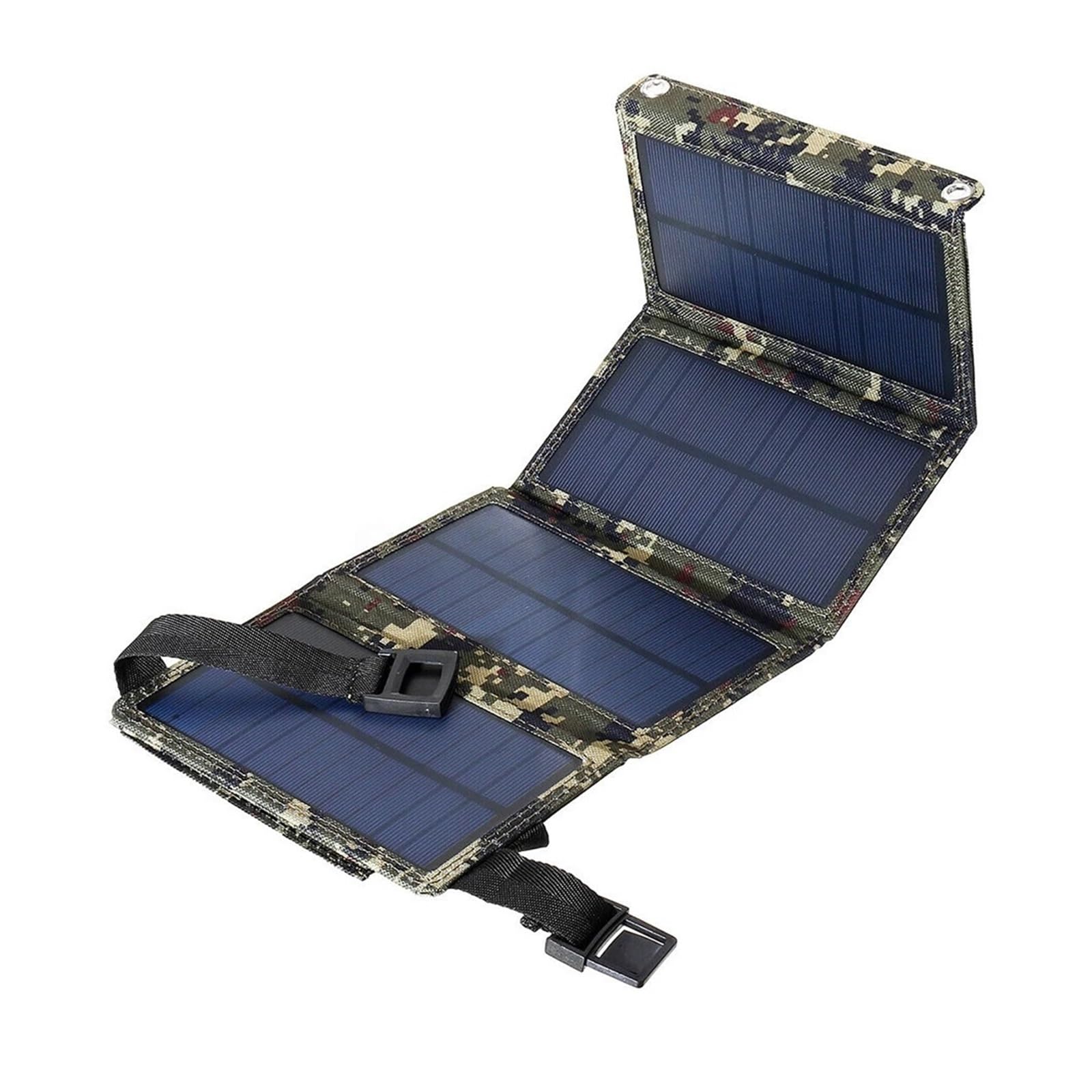 Panneaux solaires Pliables extérieurs Cellule USB Chargeur de Batterie Solaire Portable for Smartphone for Tourisme Camping randonnée téléphone énergie(440mmx165mm-Camoufla)