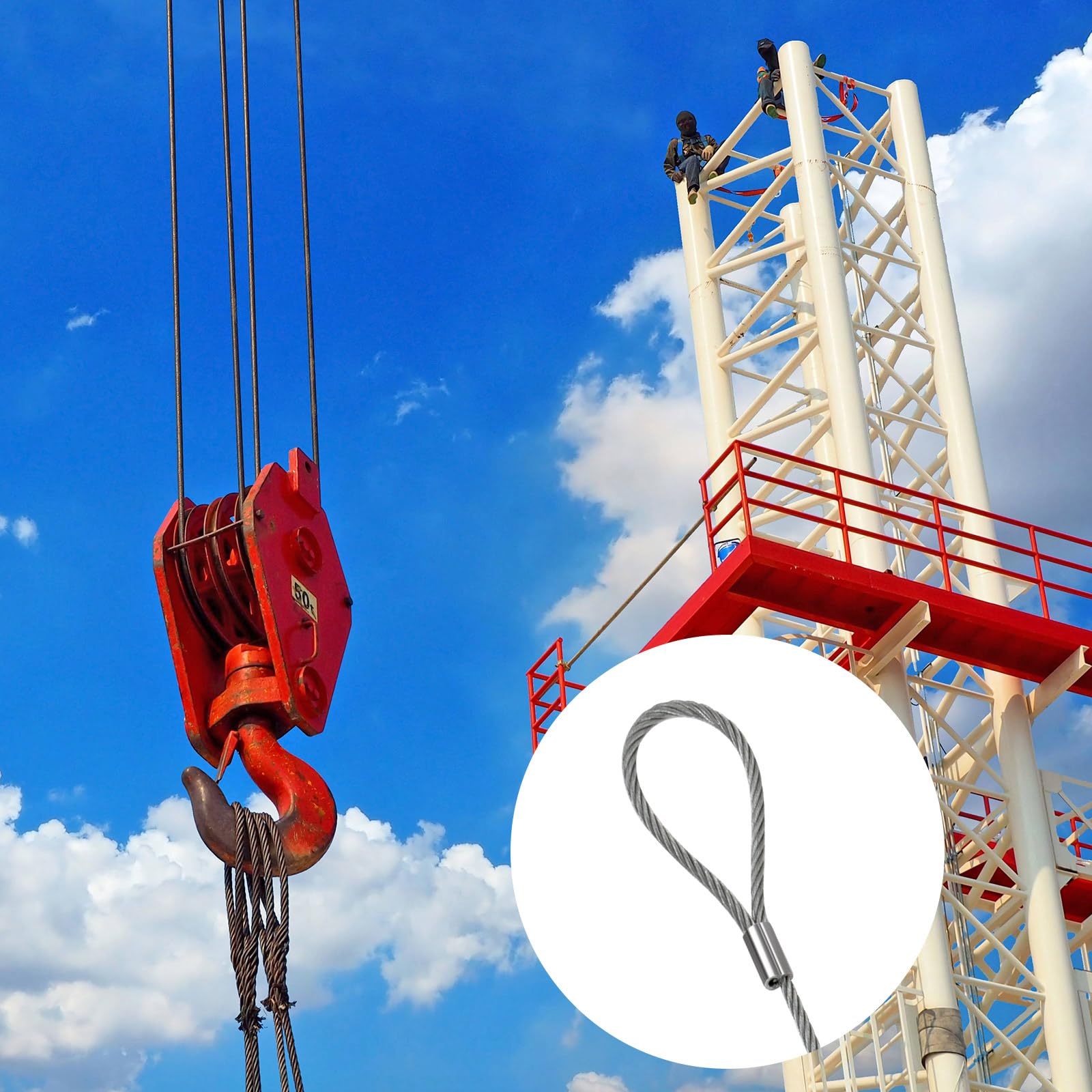 Snapklik.com : Pelopy 4 Pack Wire Rope & Sling 3/8