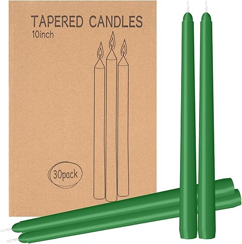 Miniatura 57 de Paquete de 4 velas cónicas naranjas de 10 pulgadas, sin goteo, sin humo y sin perfume, 8 horas de combustión, ideales para bodas, cenas y decoración