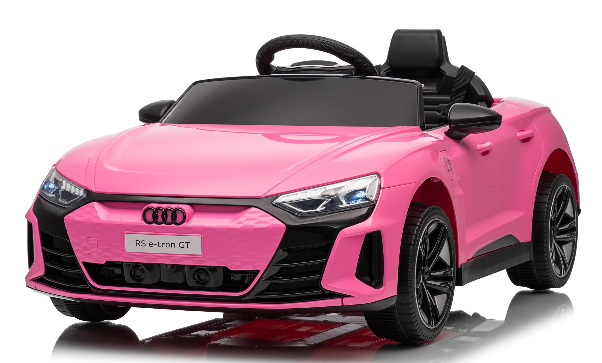 Audi RS e-tron GT Auto Elettrica per Bambini 12V con Telecomando Parentale – Macchina Cavalcabile con Porte Apribili, Cinture di Sicurezza a 3 Punti, Luci LED, MP3 USB SD, Ammortizzatori Rosa