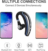 Vista 2 de Auriculares inalámbricos V5.0 con Bluetooth, ultraligeros y manos libres para negocios, oficina, conducción, deportes