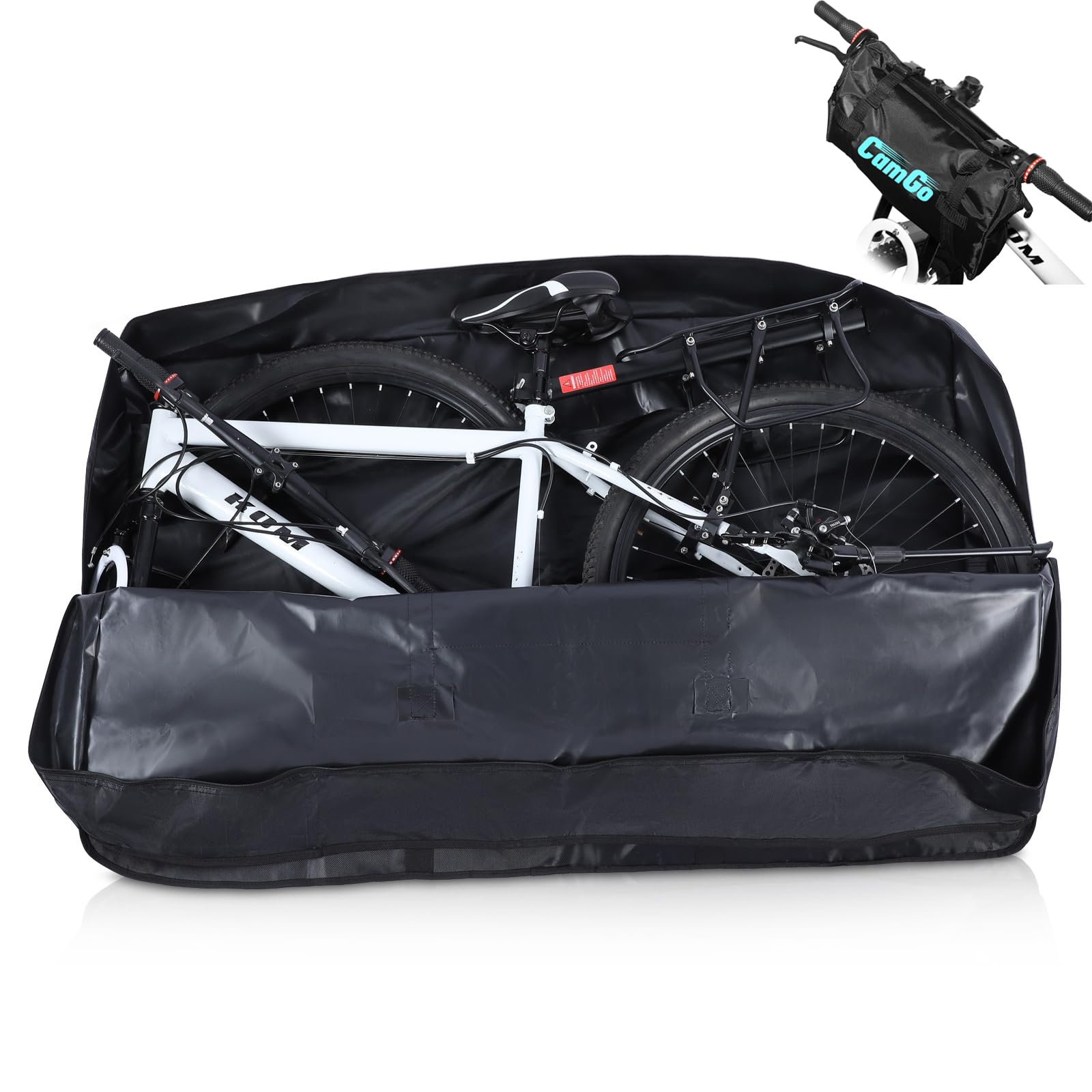 CamGo 26 Inch Folding Bike Transport Bag - Waterproof Bicycle Travel Case Carrier Bag for Train Air Travel