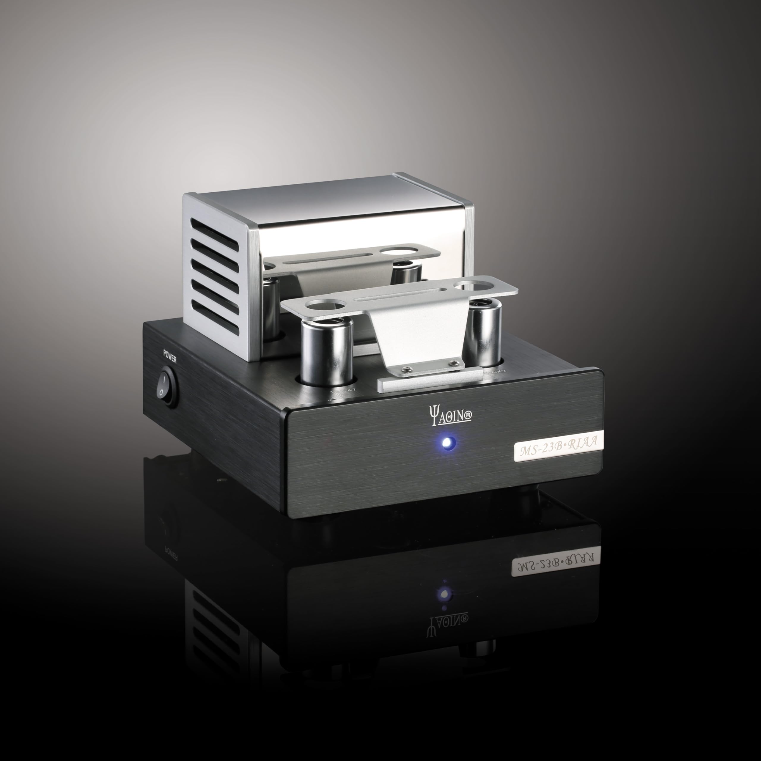 YAQIN MS-23B Tube Phono MM Preamplificador, preamplificador de tocadiscos, tubos 12AX7*2, AC110 y AC230 conmutables