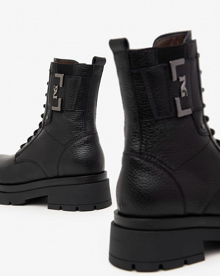 Anfibi Donna Nero Giardini In Pelle - Stivaletti Caviglia Con Zip