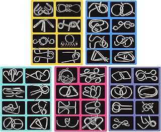 Comprar lisutupode de Metal - 40 Piezas Juego de Alambre Metálico para Prueba de Lógica - Juego de Desafío con Anillos Metálicos - para Niños Adultos Fiestas Viajes Hogar Oficina Escuela