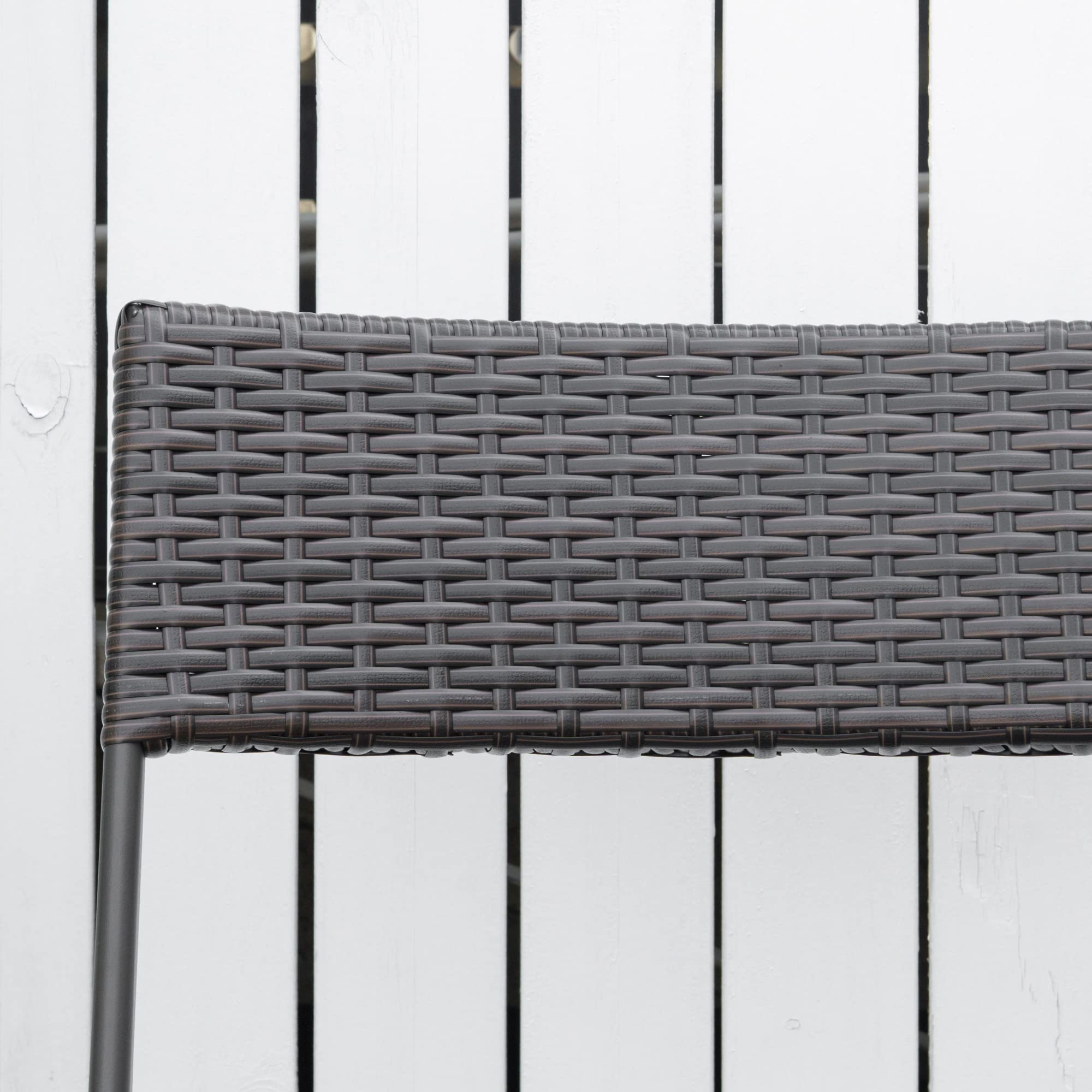 Outsunny Set da Giardino Pieghevole 3 Pezzi Rattan PE Metallo, 2 Sedie e Tavolino da Caffè, Protezione UV, Nero