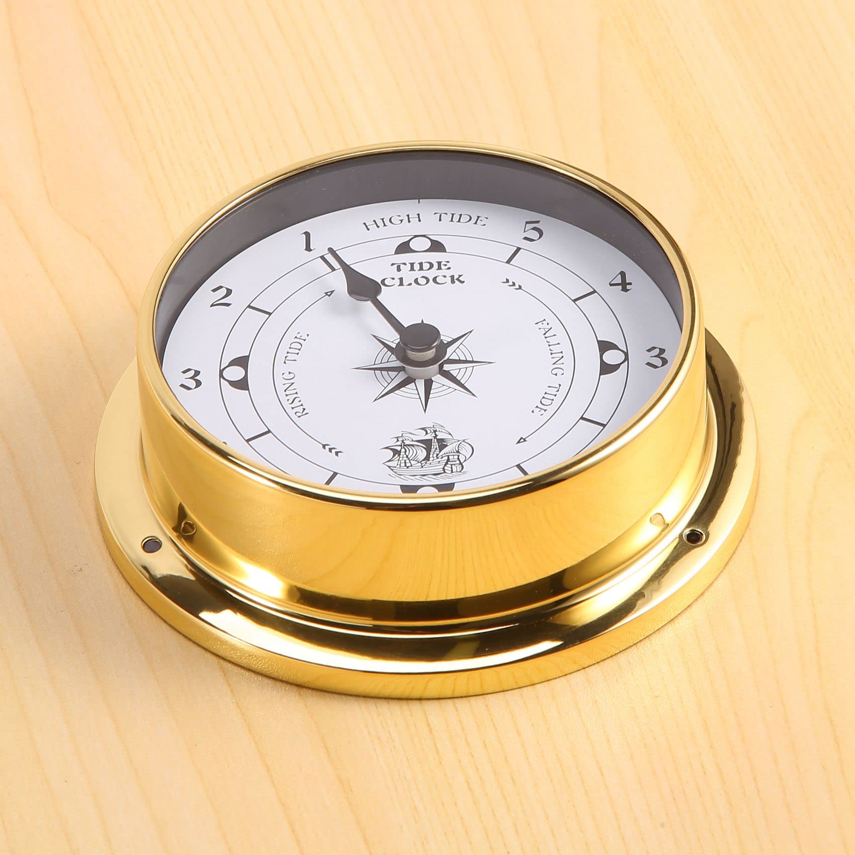 Reloj de Mareas, Probador de Pared, Carcasa de Cobre para EstacióN MeteorolóGica, Reloj de Mareas Usado en el para Colgar en la Pared, 115 Mm