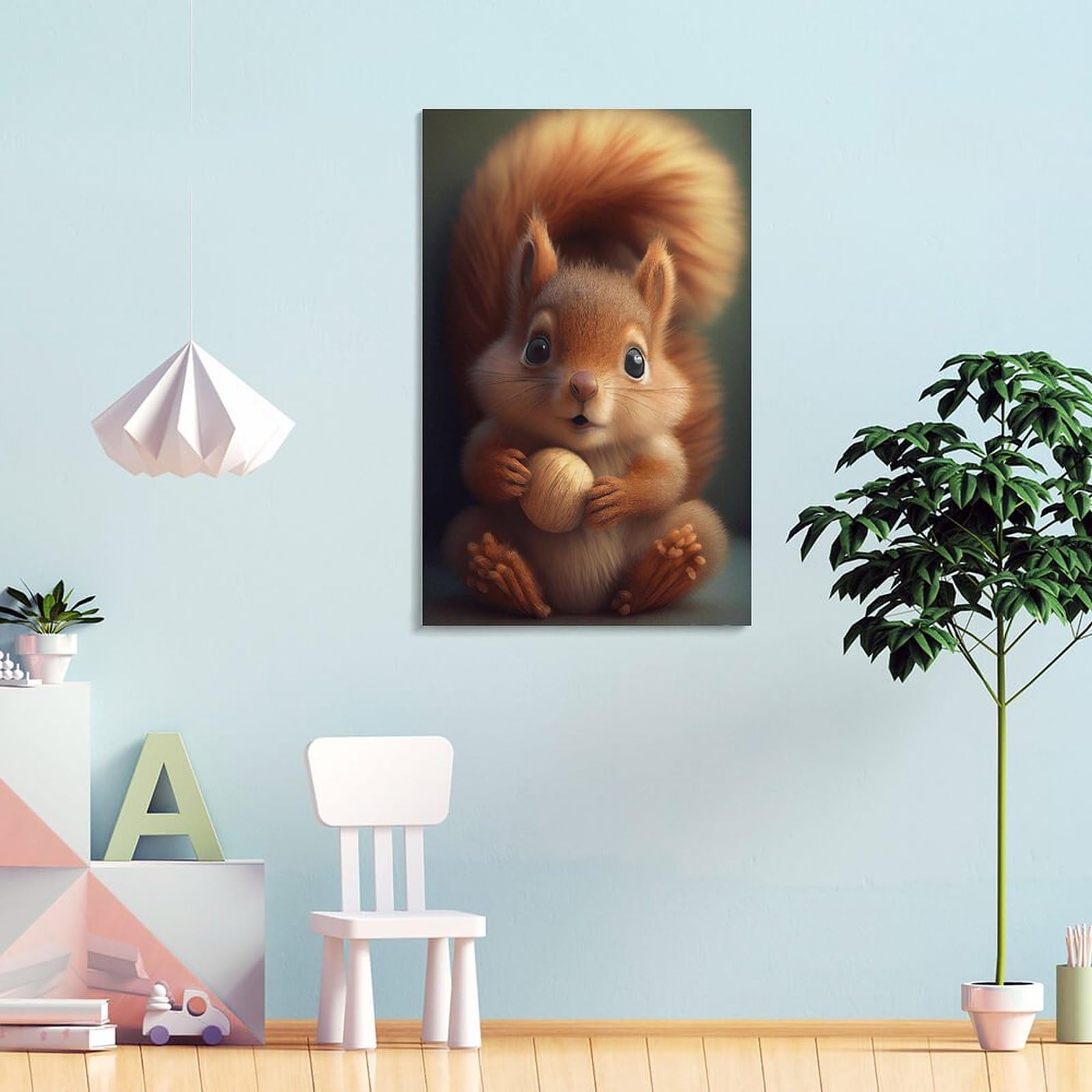 Amazon.co.jp: 絵画 かわいい小さなリスインテリア 絵画 超リアルな