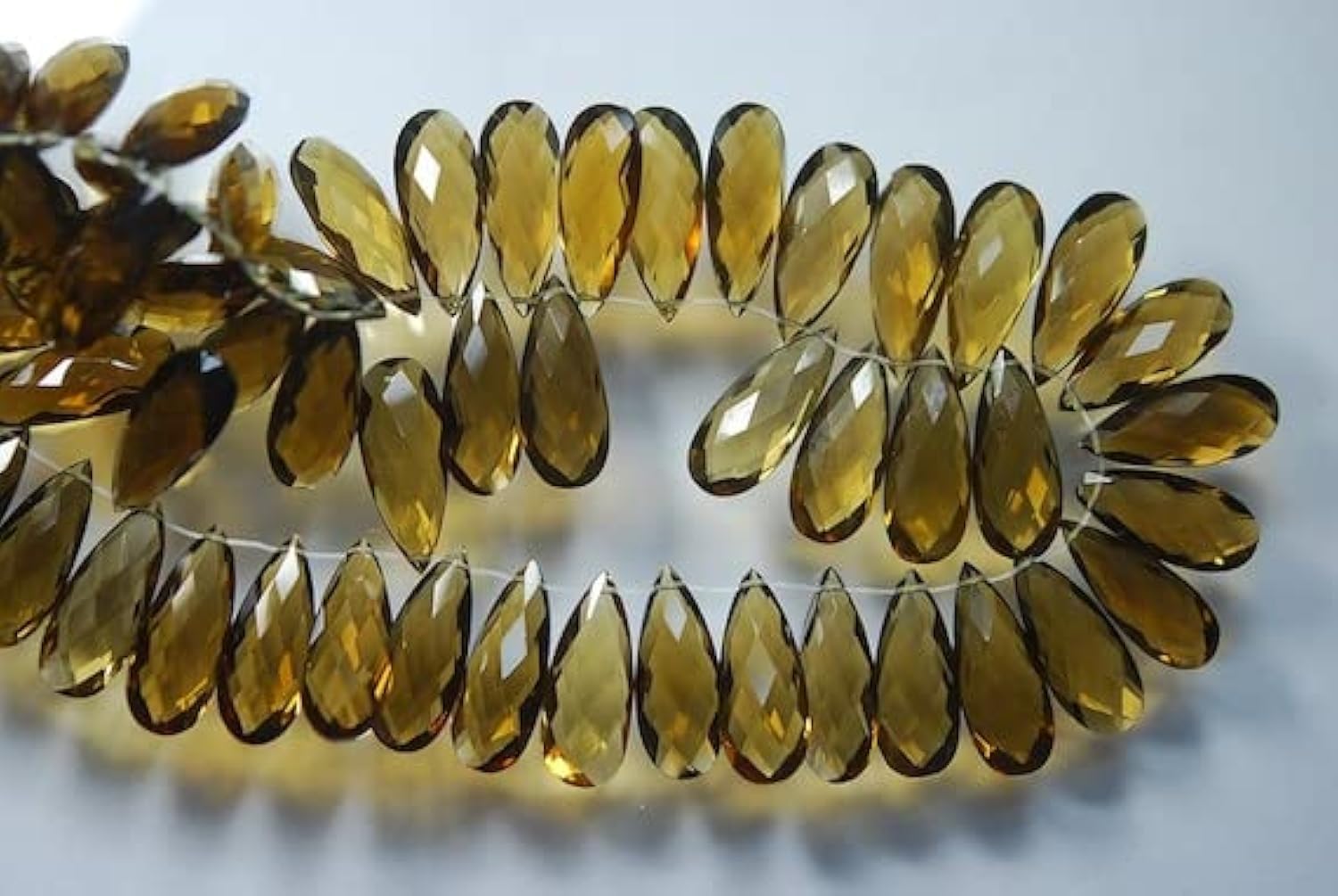 Quartz miel facetté 25x8mm pour boucles d'oreilles de soirée bohème chic