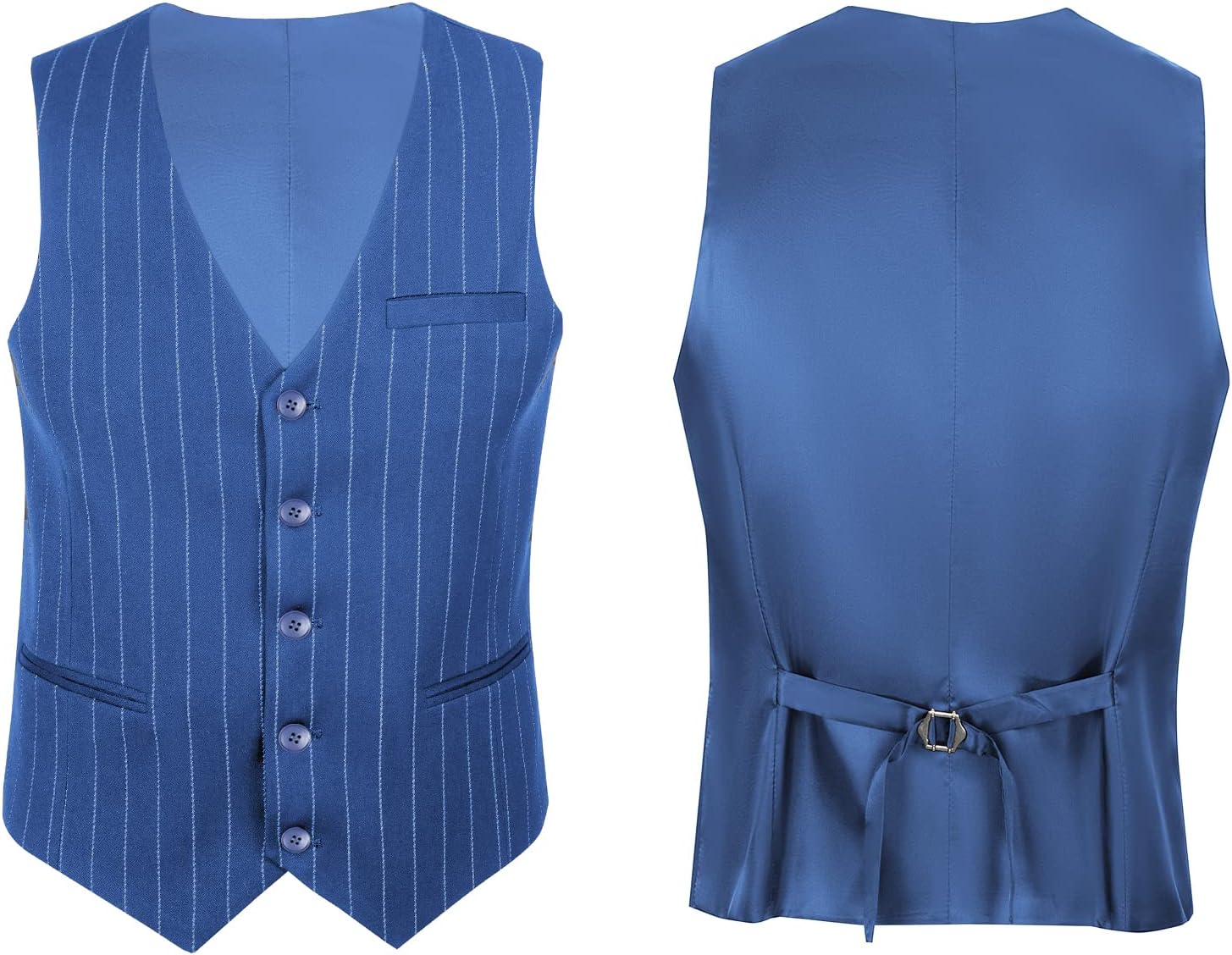 Mens Suits Slim Fit 3 Piece Double Breasted Tuxedo Suit Jacket Vest Pants Set for Wedding Prom - Image 4