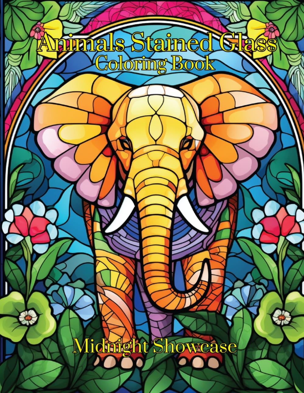 Animal Stained Glass Coloring Book