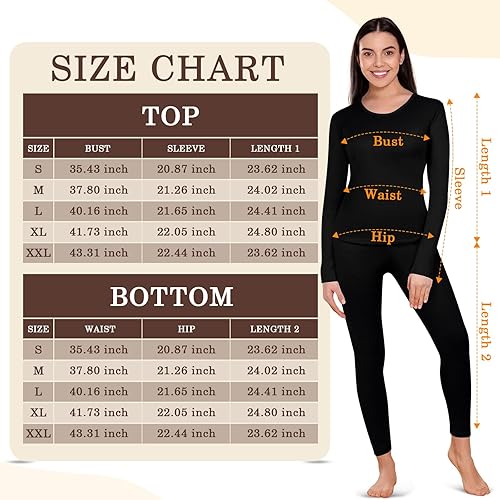 Miniatura 6 de Patelai Juego de 2 leggings térmicos con forro polar cálido y capa base térmica para mujer, para invierno y clima frío