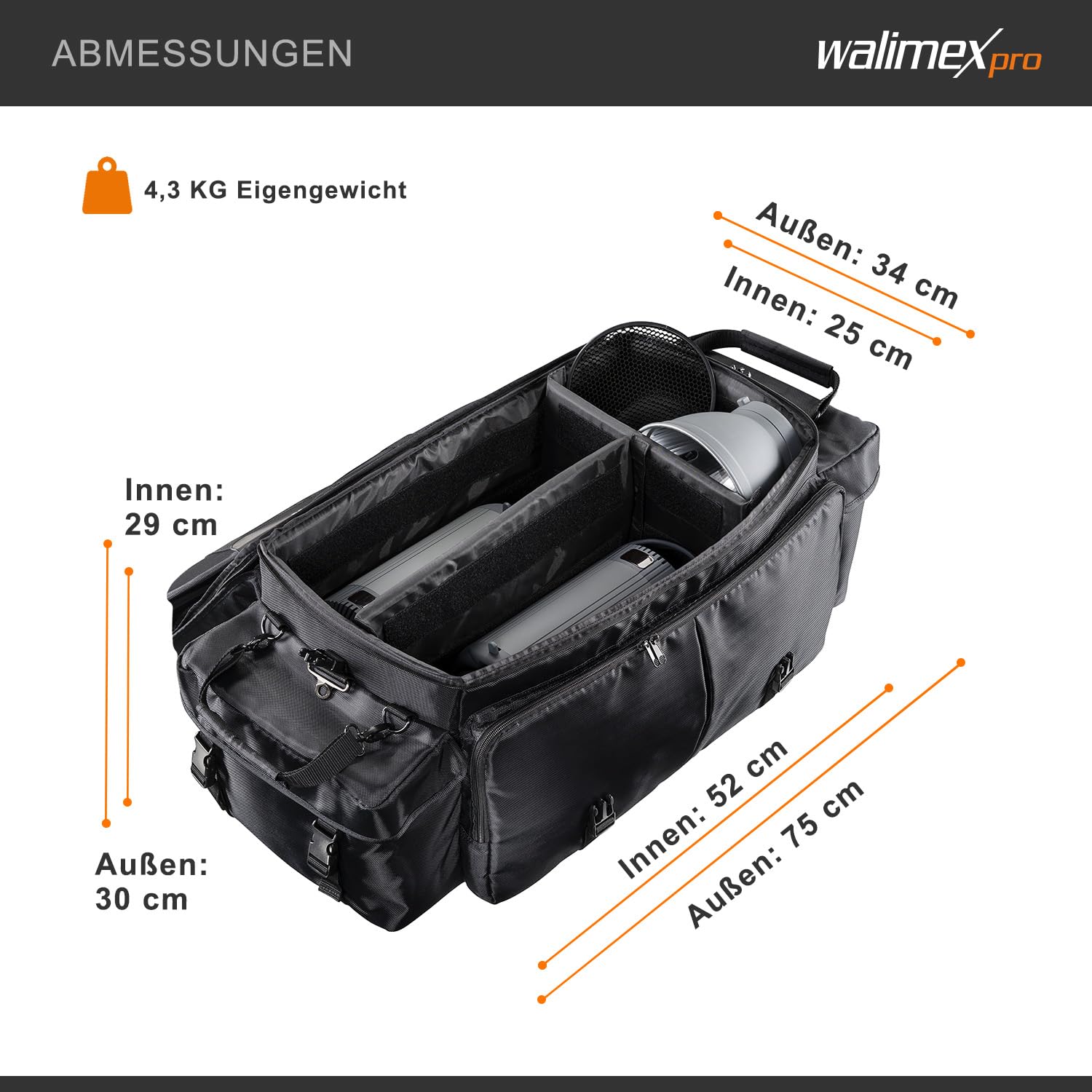 Walimex 13053 Torba Fotograficzna, Czarny, XXL