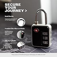 Vista 5 de Cerraduras TSA para equipaje, cerradura de combinación para casillero, combinación de candado pequeño, candados de equipaje combinados aprobados por