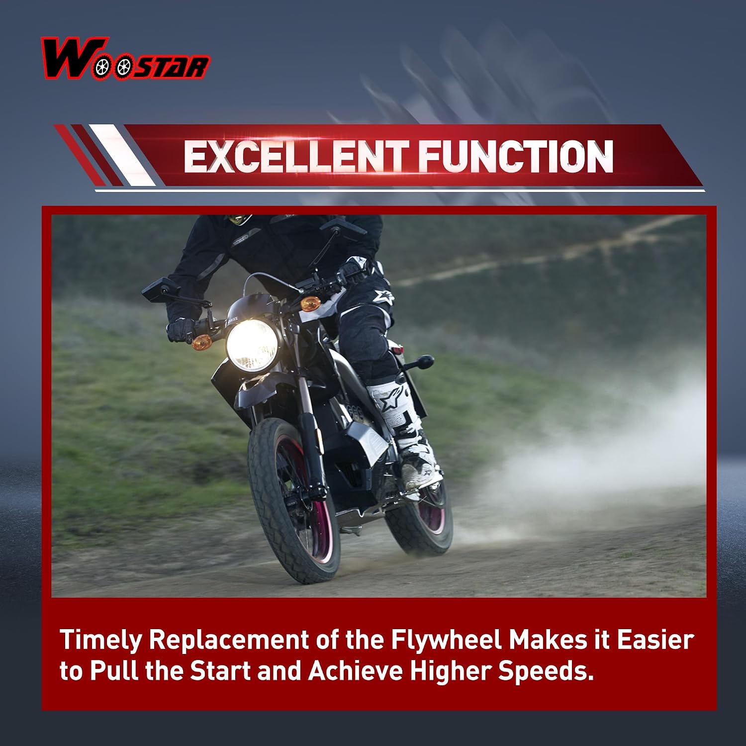 WOOSTAR Flywheel Replacement for SYX MOTO 2 Stroke 47cc 49cc 50cc Dirt Pit Bike Mini Pocket Bike Chinese ATV 4 Wheeler Quad