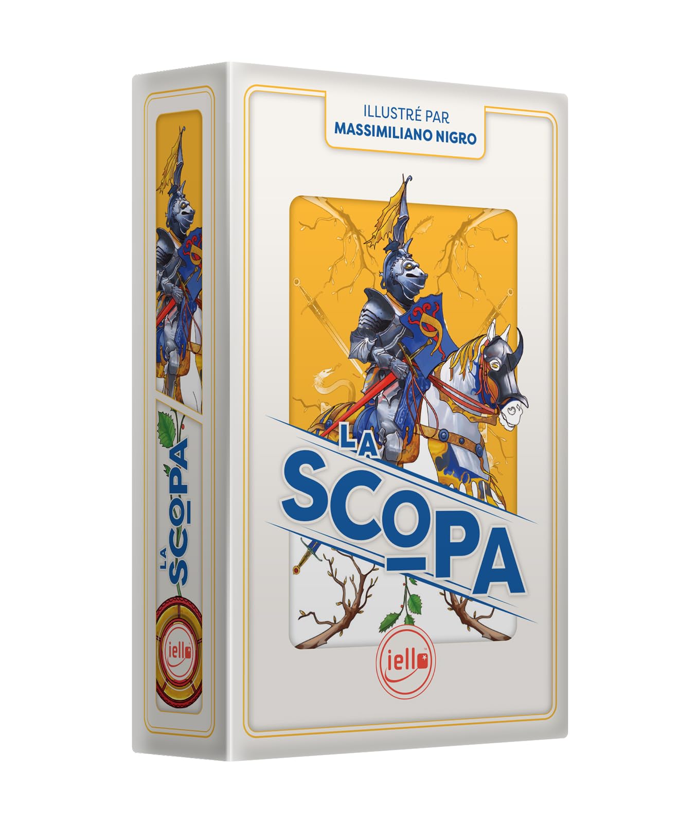 IELLO Tradycyjne karty: Scopa | Klasyczna Włoska Gra | Grafika Premium | Stylowe pudełko | Zasady w zestawie | 2 do 4 graczy