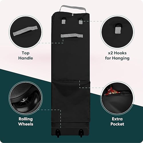 Miniatura 5 de Bolsa de almacenamiento para árbol rodante Handy Laundry - Para árbol de Navidad artificial de 9 pies. Bolsa con cierre, asas de transporte y ruedas