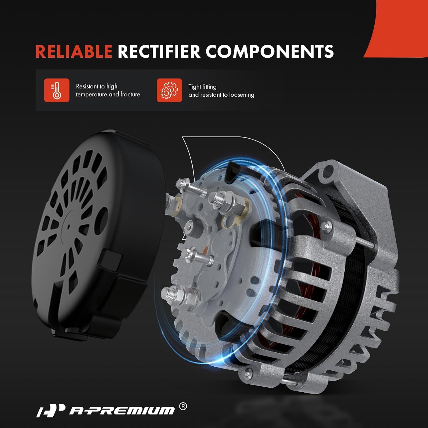 A-Premium Alternator Rectifier Compatible with Chevrolet Malibu, Impala, Camaro, Corvette, Blazer, Caprice & Buick Regal, Apollo, Centurion, Century, Electra, GS, LeSabre & Cadillac Calais, Cimarron