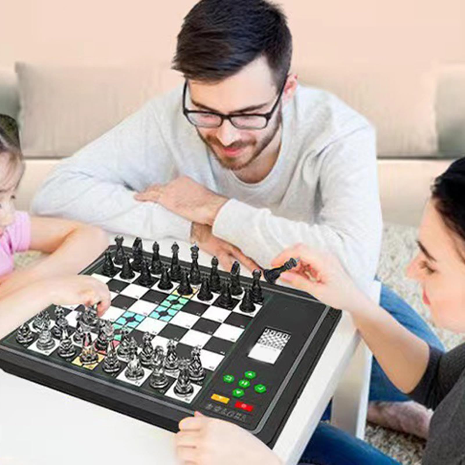 Elektronisches Schach, Computer-Schachbrett mit KI-Gegner, Elektronisches Schachspiel, 3 Spielmodi, Magnetisches Computer-Schachspiel, Computer-Schachspiel, Elektronisches (Black)
