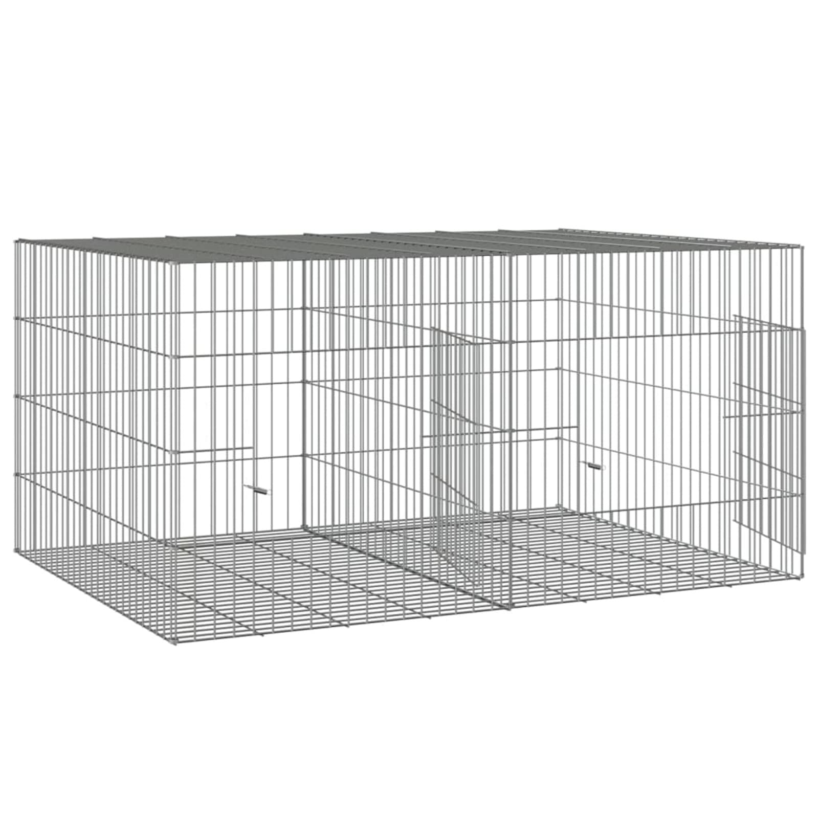Jaula para Conejos 2 Paneles, ZEYUAN Jaula Cobaya, Corralito para Perros, Vallas para Perros, Valla para Mascotas, Recinto para Conejos, Hierro galvanizado 110x79x54 cm