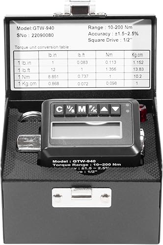 M7 GTW-940 Adaptador de llave dinamométrica digital de 12 pulgada, convierte llaves de trinquete de 12 pulgada en herramientas de precisión,