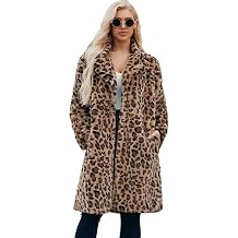Long leopard suit collar faux fur coat womens casual coat autumn and winter new.